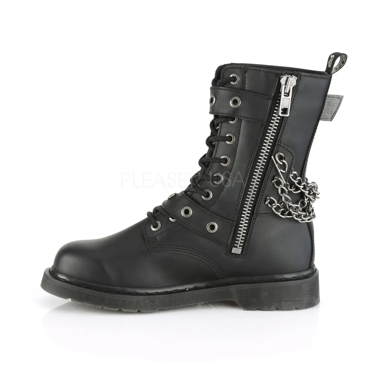 1 Inch Heel BOLT-250 Black Vegan Leather