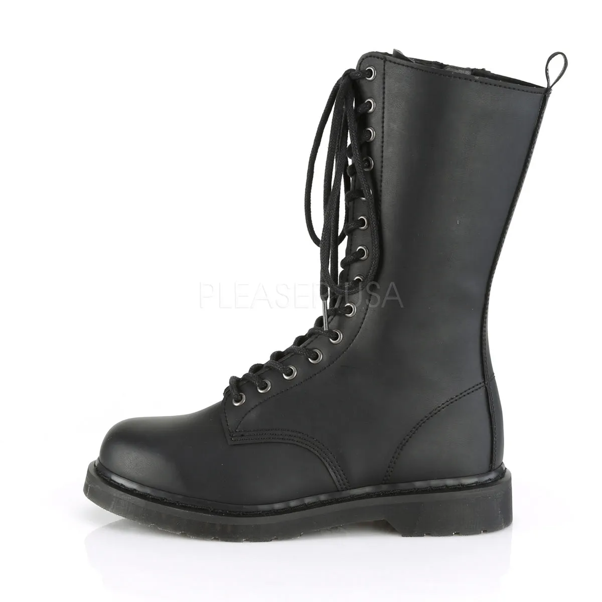 1 Inch Heel BOLT-300 Black Vegan Leather