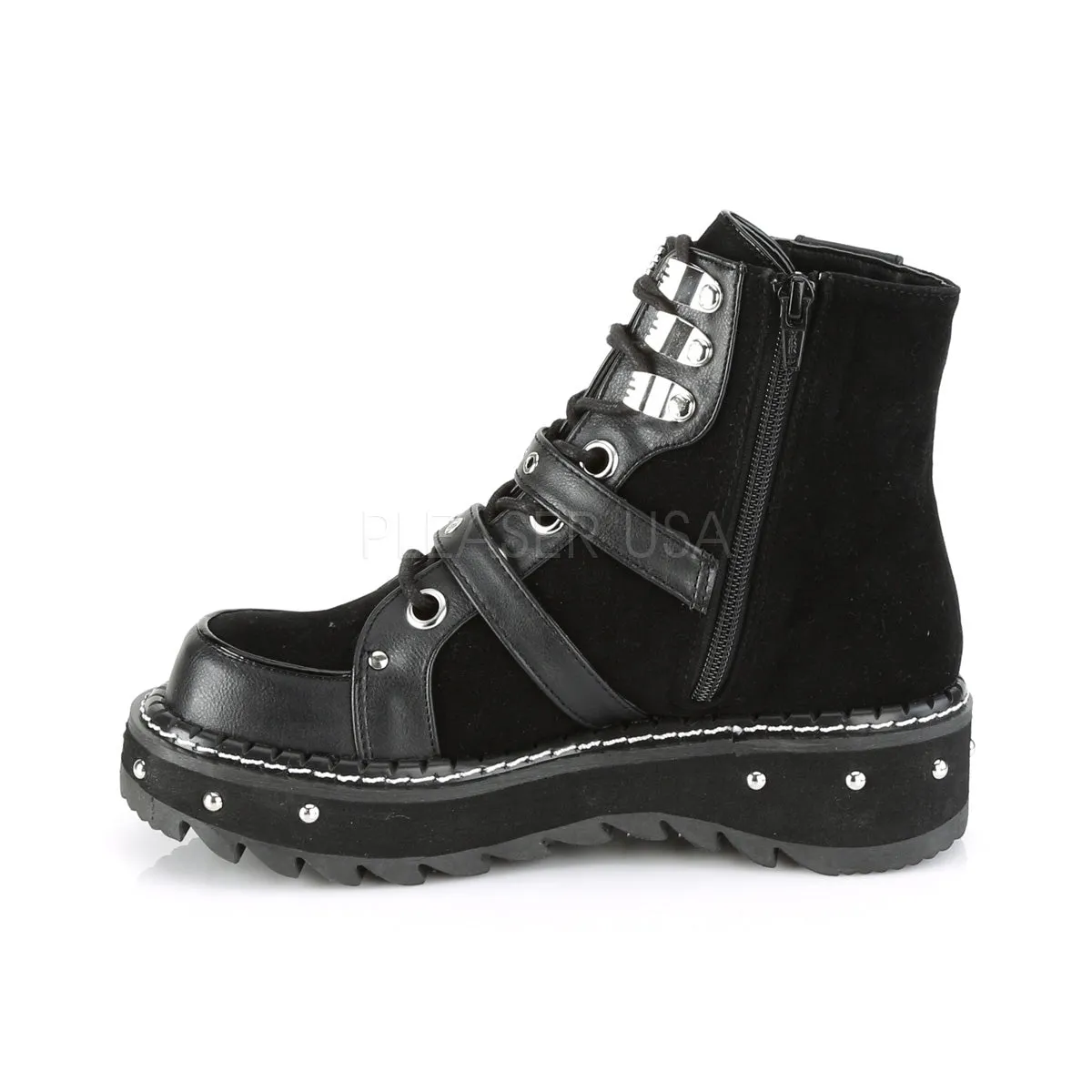 1 Inch Platform LILITH-278 Black Vegan Leather