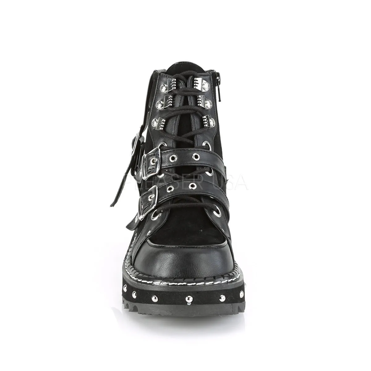 1 Inch Platform LILITH-278 Black Vegan Leather