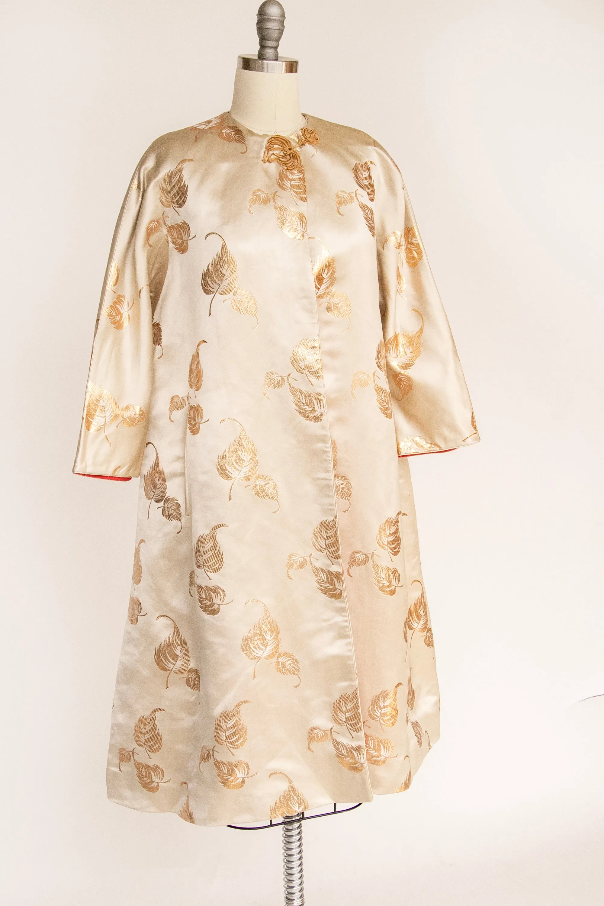 1950s Reversible Swing Coat Silk Brocade Cocktail