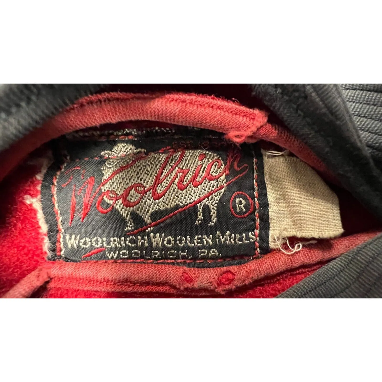 1950s VTG WOOLRICH COAT jacket RARE Car Coat Gray Cord/Reversible Red Wool M/L