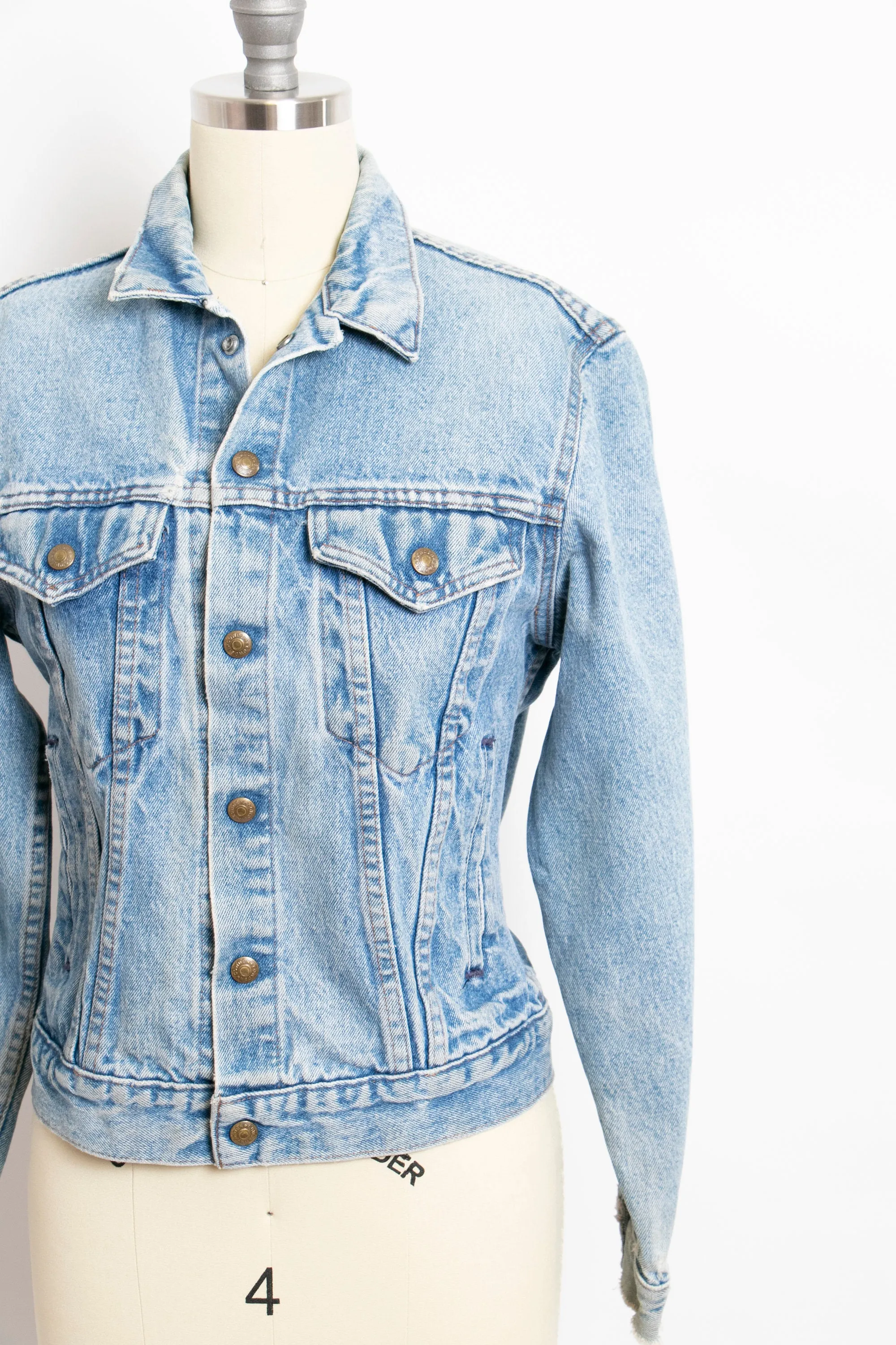 1990s Denim Jacket Cropped Blue Jean Small