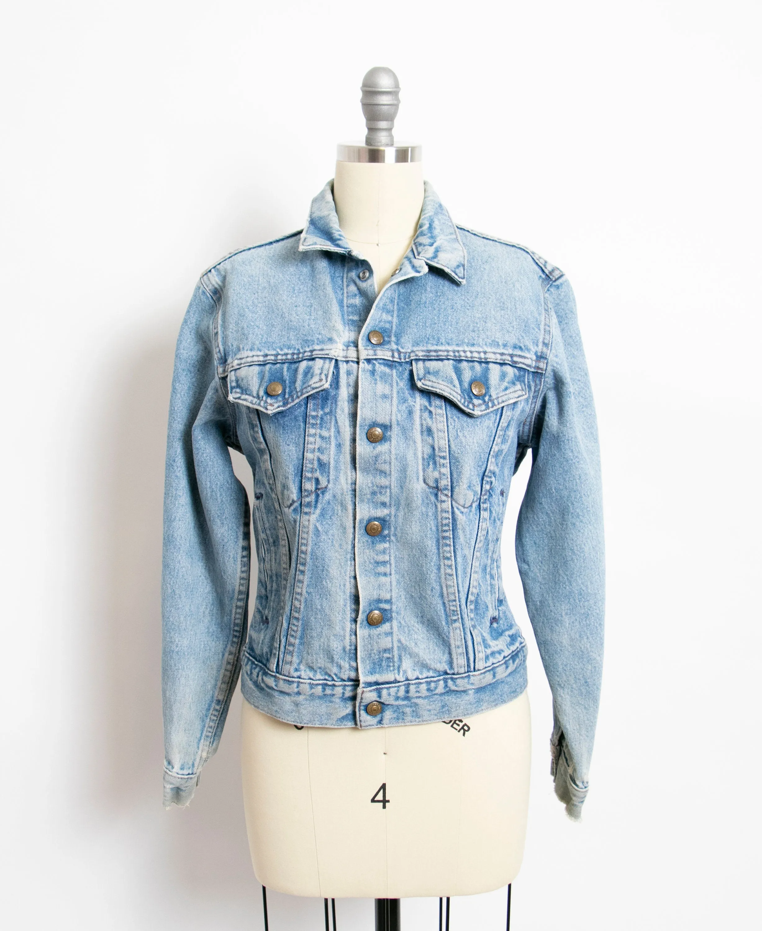 1990s Denim Jacket Cropped Blue Jean Small