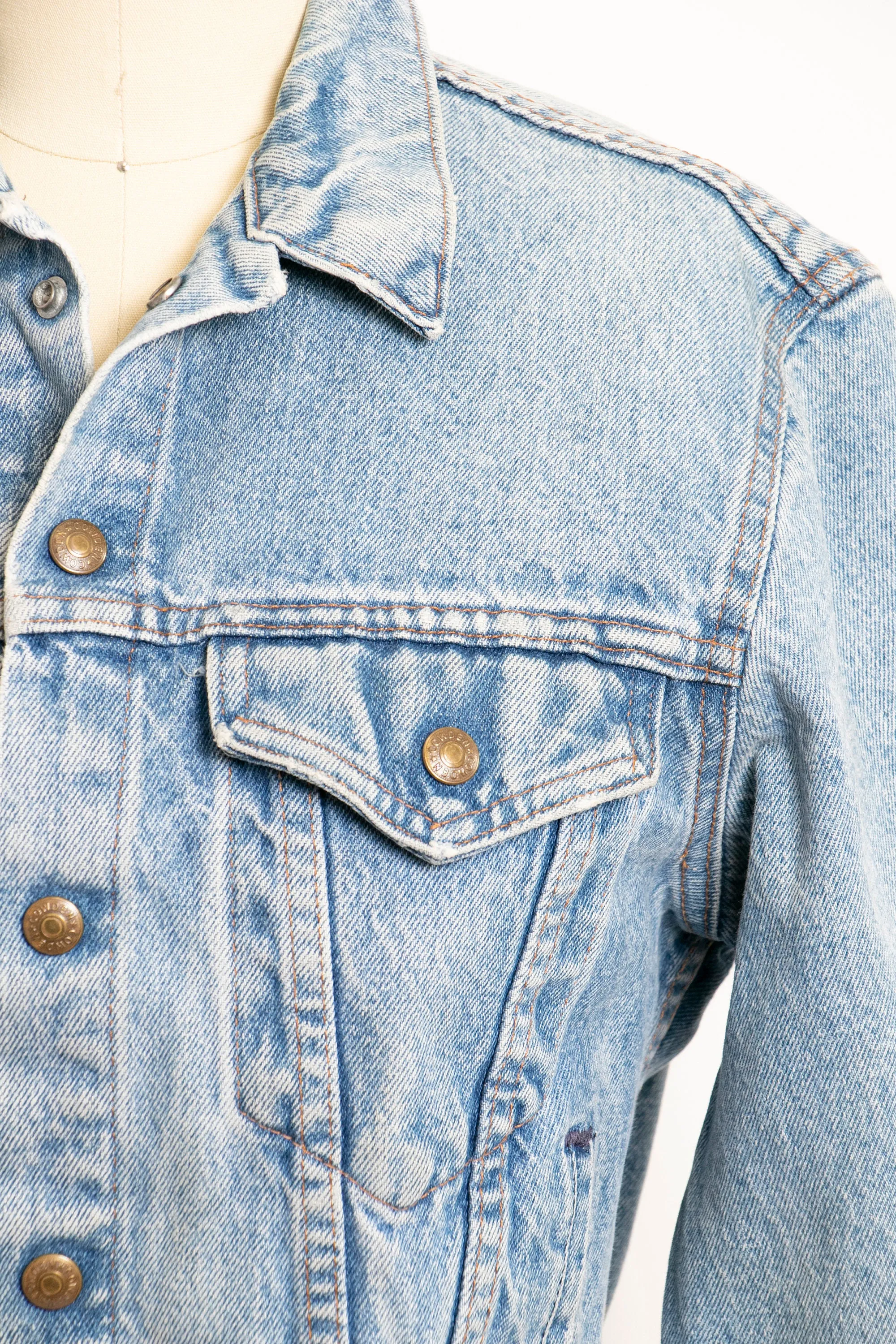 1990s Denim Jacket Cropped Blue Jean Small