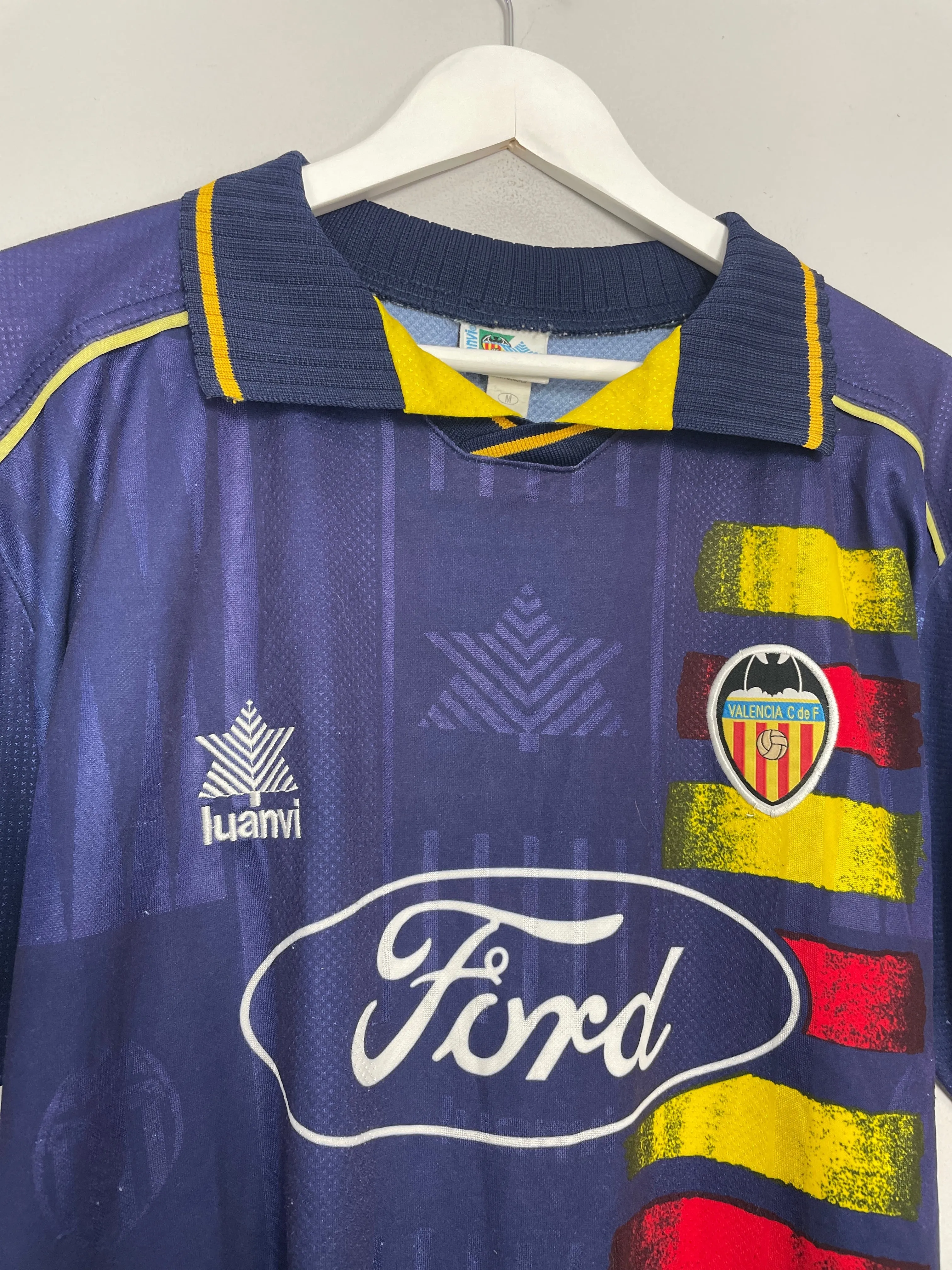 1995/97 VALENCIA ORTEGA #25 AWAY SHIRT (M) LUANVI