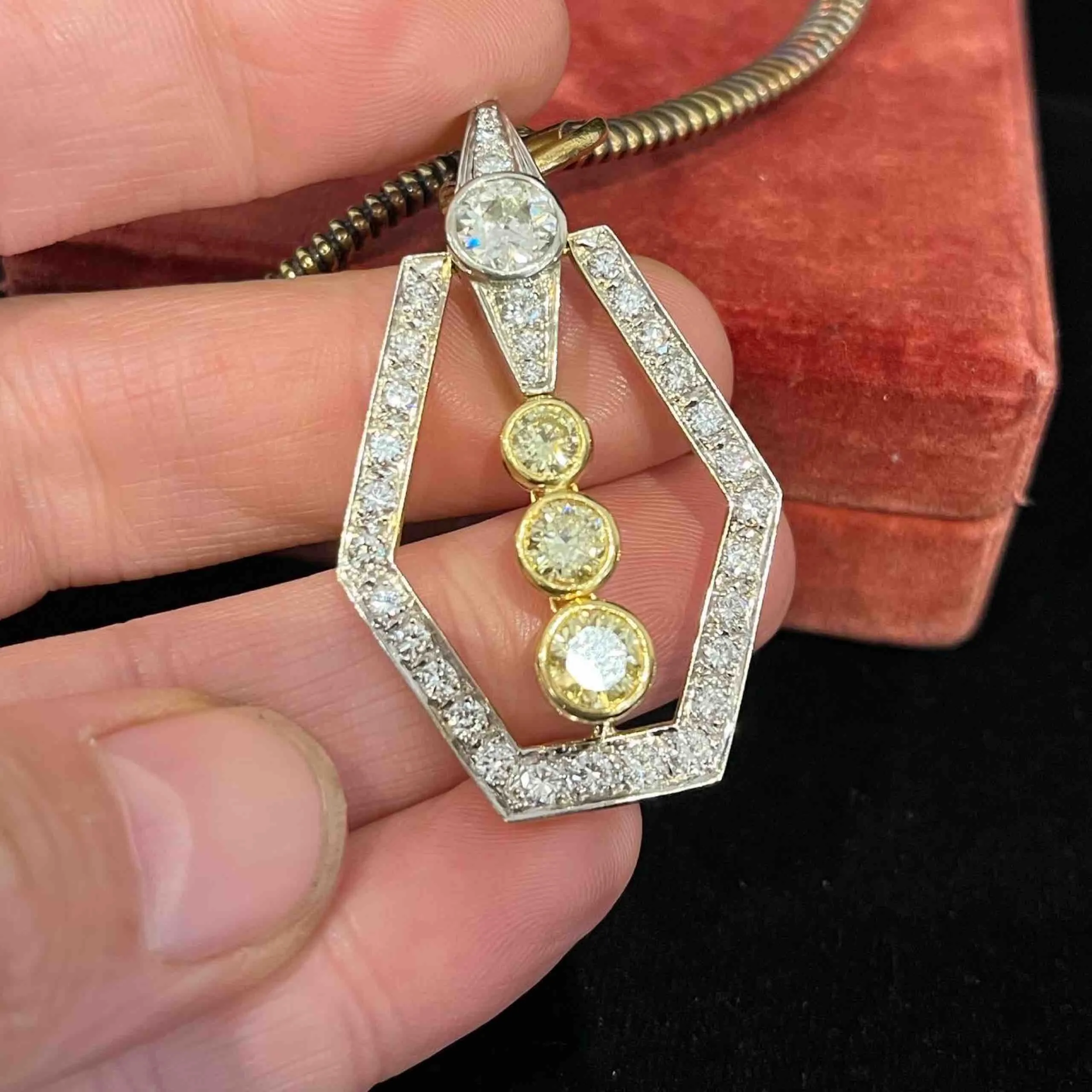 4.75ct Art Deco Style Diamond Pendant