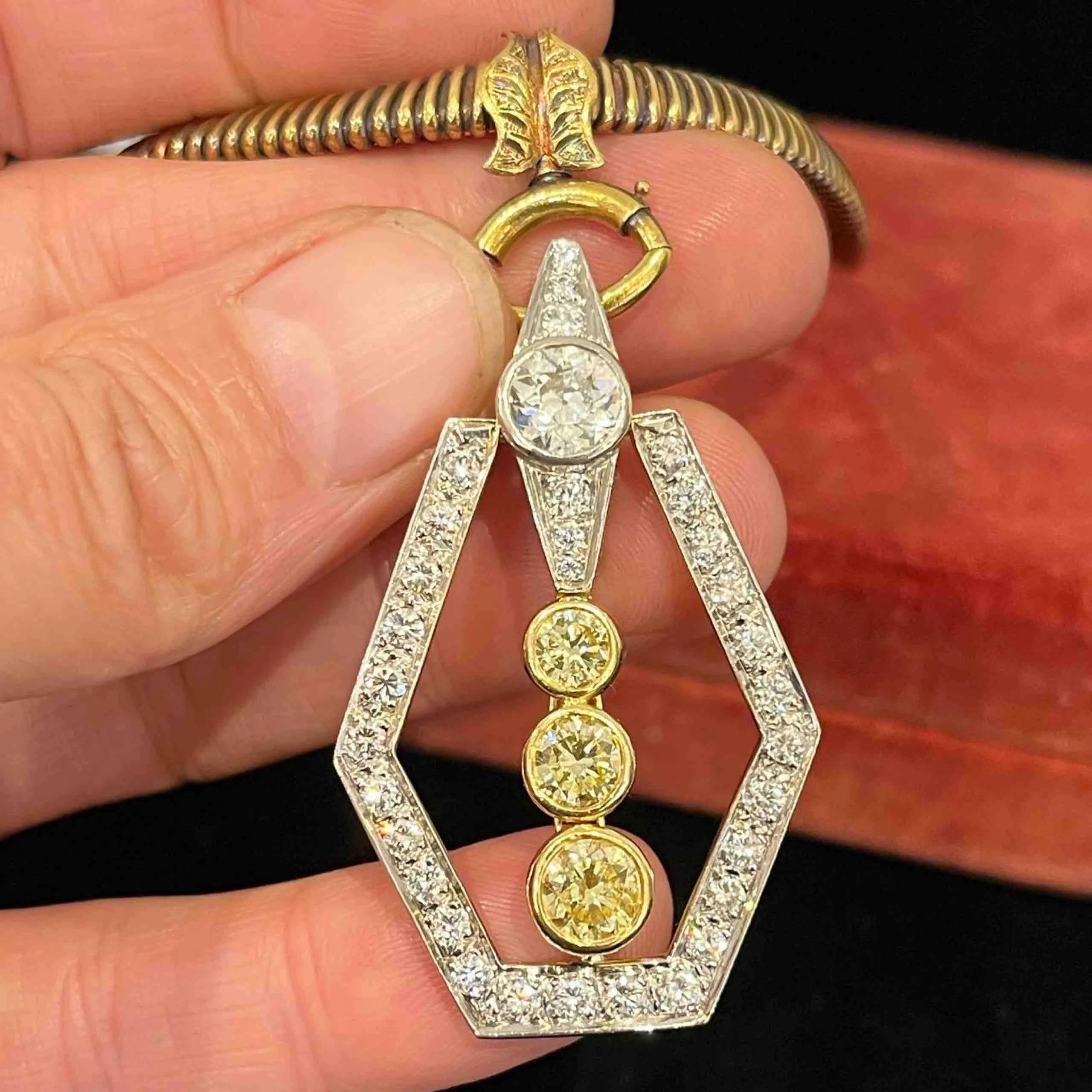 4.75ct Art Deco Style Diamond Pendant