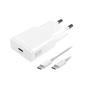 4Smarts PD Slim 20W USB-C Vægoplader GaN m. USB-C Kabel - Hvid