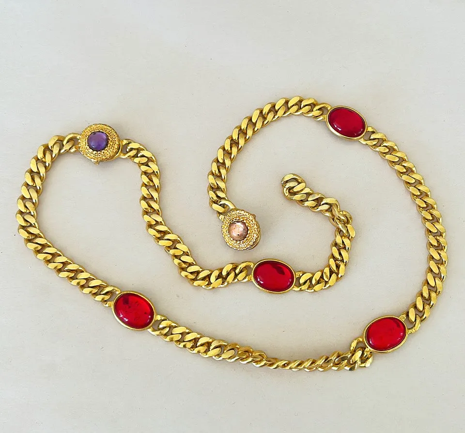 80s vintage couture style runway necklace.