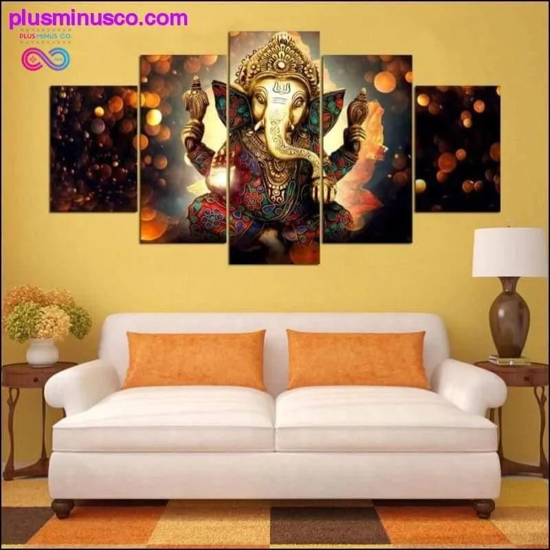 Abstract Ganesha painting modern art on canvas: HD Prints 5