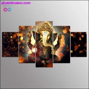 Abstract Ganesha painting modern art on canvas: HD Prints 5