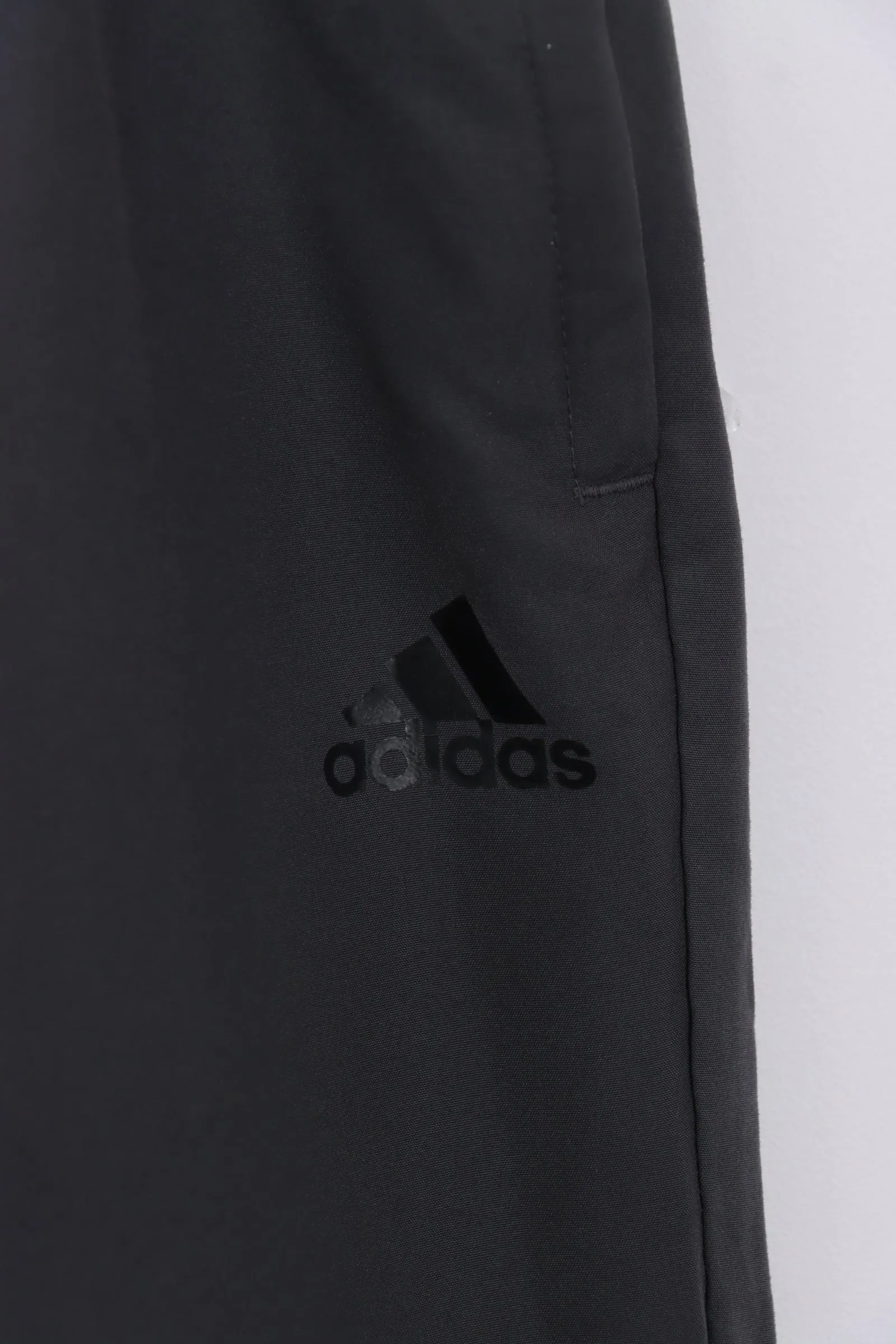 ADIDAS 3-Stripe Charcoal & Black Drawstring Track Pants (M-L)