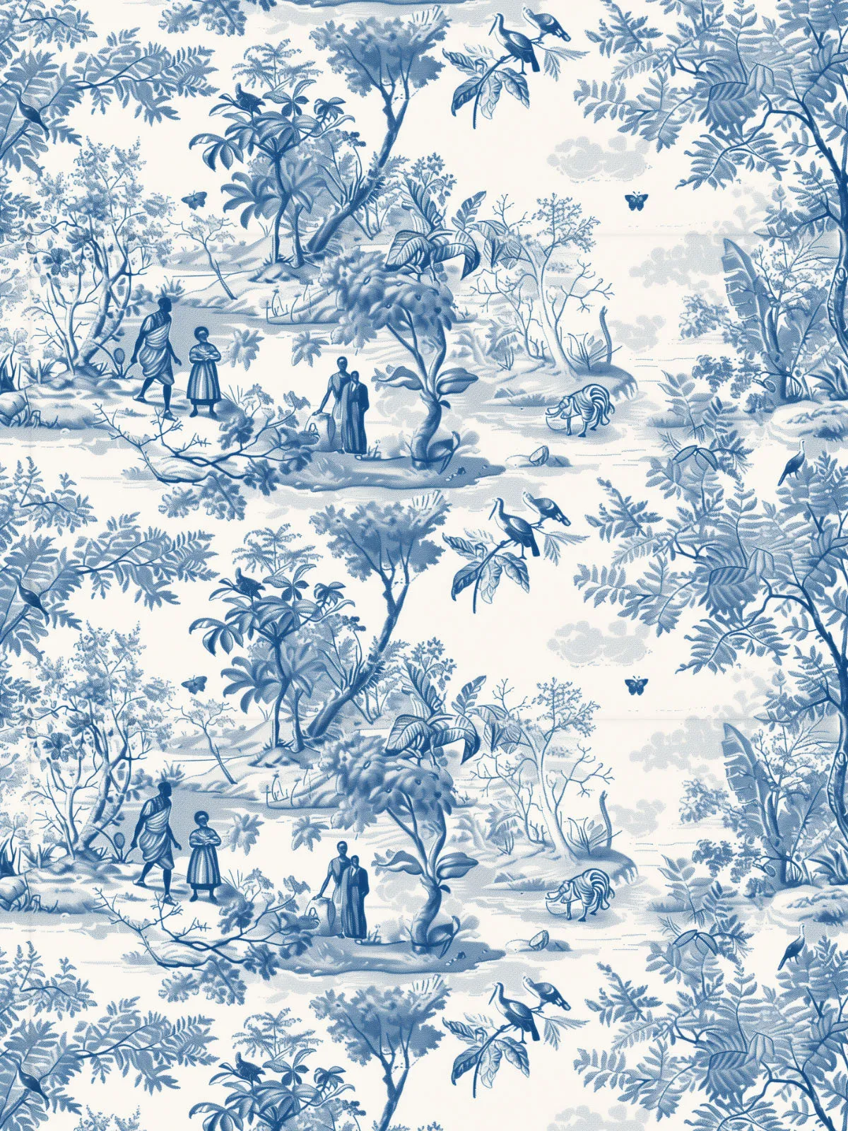 Africa Toile de Jouy Wallpaper