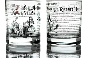 Alice in Wonderland Literature Rocks Glass {Set of 2}