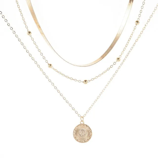 Alloy Necklace Multilayer Chain