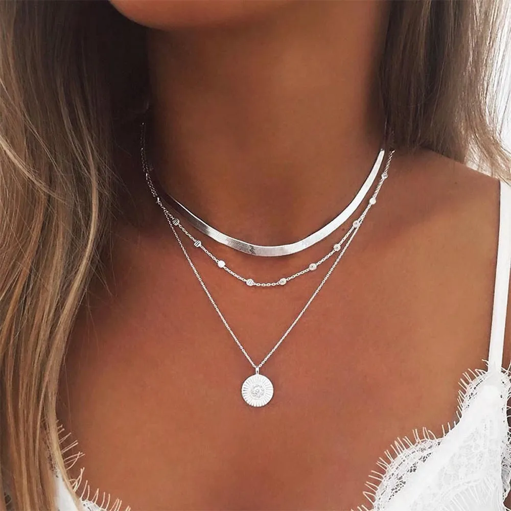 Alloy Necklace Multilayer Chain