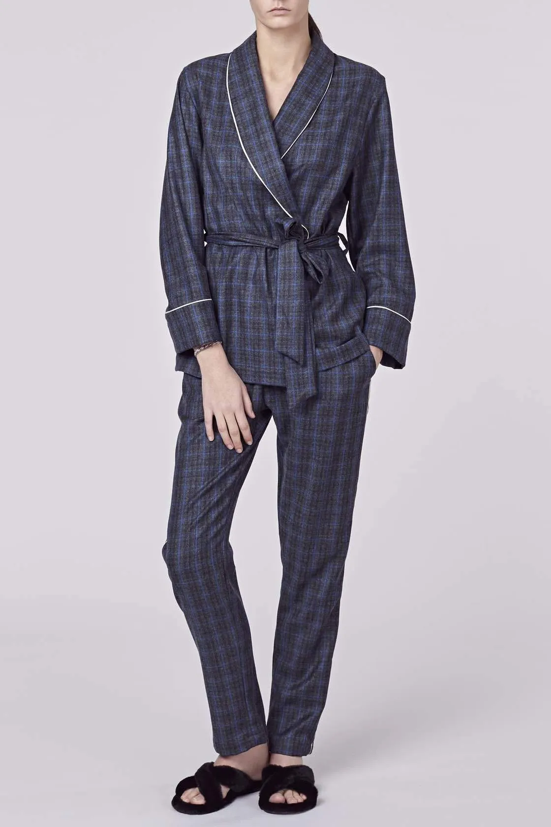 AMELIE TARTAN WOOL ROBE - Archive