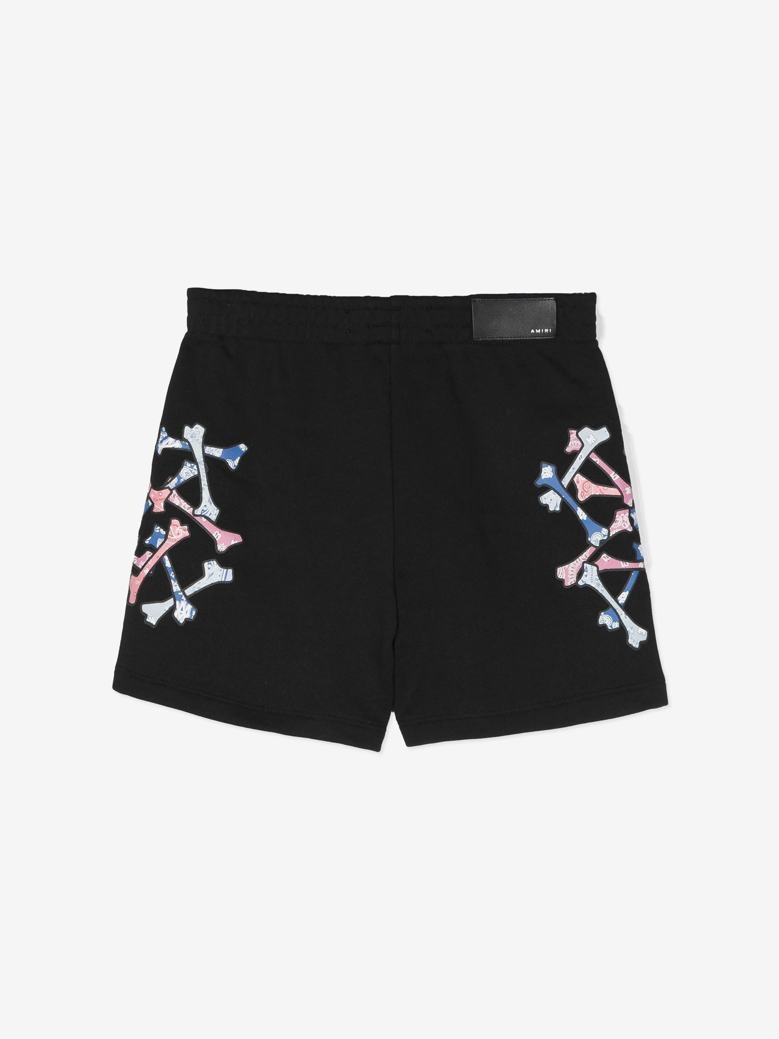 Amiri Kids Bandana Bone Stacksed Shorts in Black