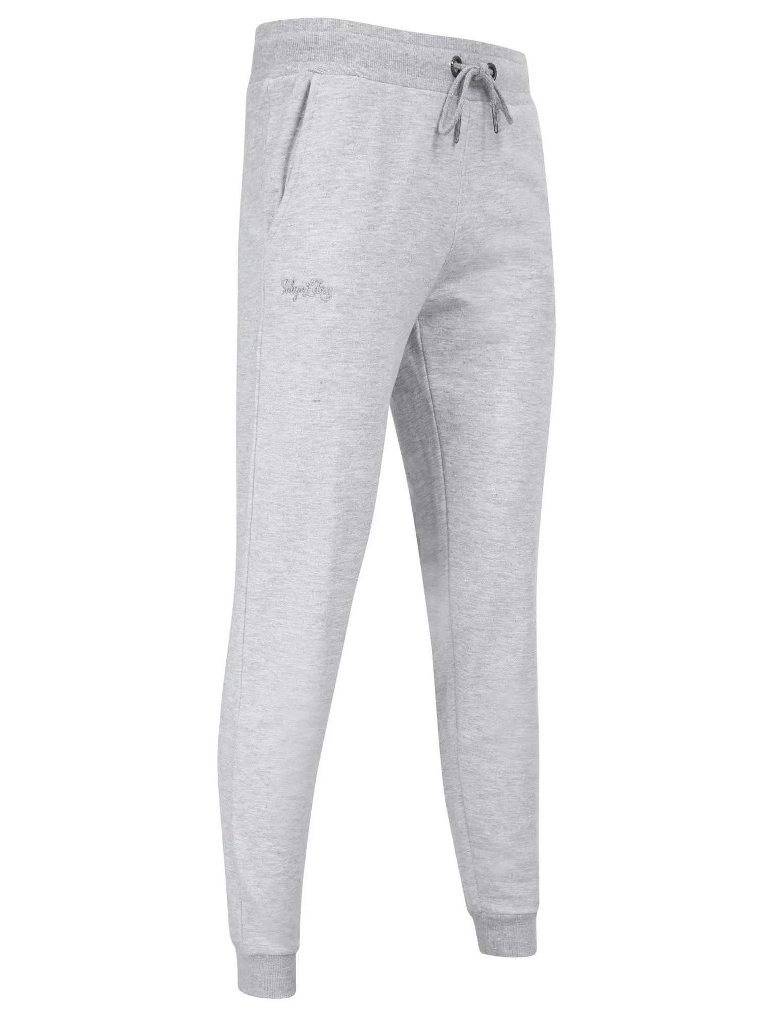 Anemore Matching 2pc Sweatshirt & Jogger Brushback Fleece Tracksuit Co-rd Set in Light Grey Marl - Tokyo Laundry