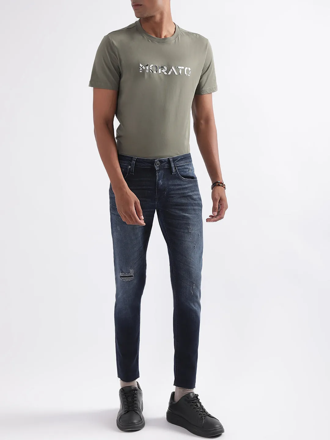 Antony Morato Sage Green Logo Slim Fit T-Shirt