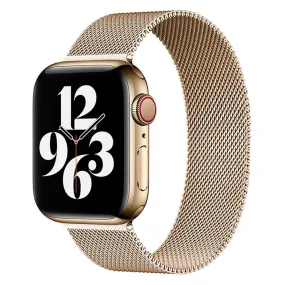 Apple Watch (42/44/SE/45/49mm) Lippa Magnetisk Rustfri Stål Rem - Guld