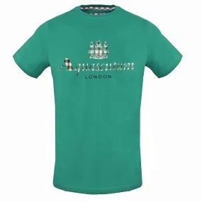 Aquascutum Classic Check Logo Green T-Shirt