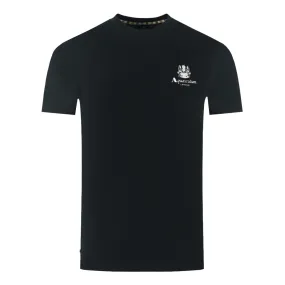 Aquascutum London Aldis Brand Logo On Chest Black T-Shirt