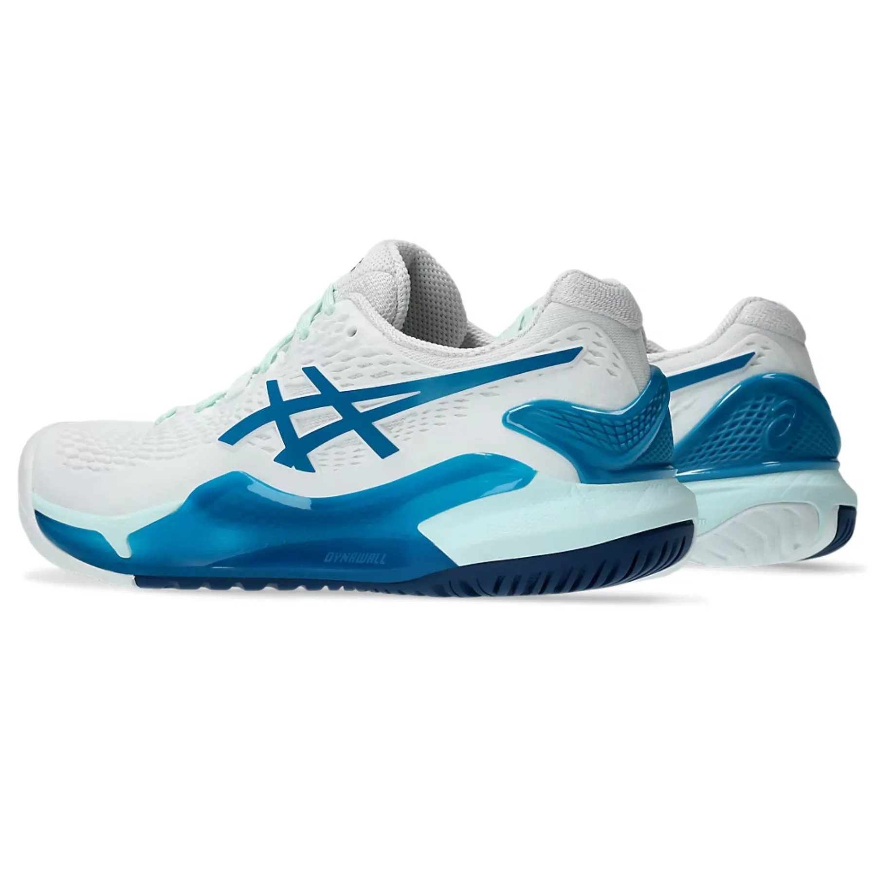 Asics Gel-Resolution 9 Women Tennis Shoes - White/Teal Blue