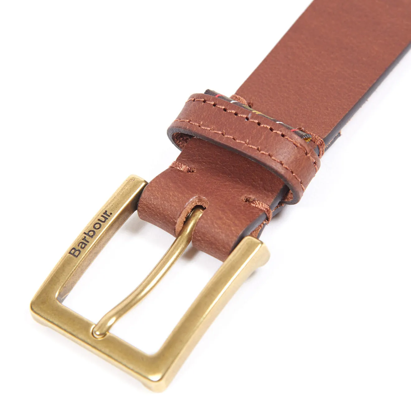 Barbour Pull Up Leather Belt Dark Tan