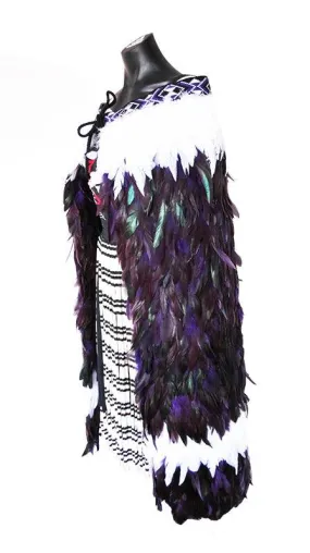 Beautiful Purple and Paua Maori Korowai Cloak