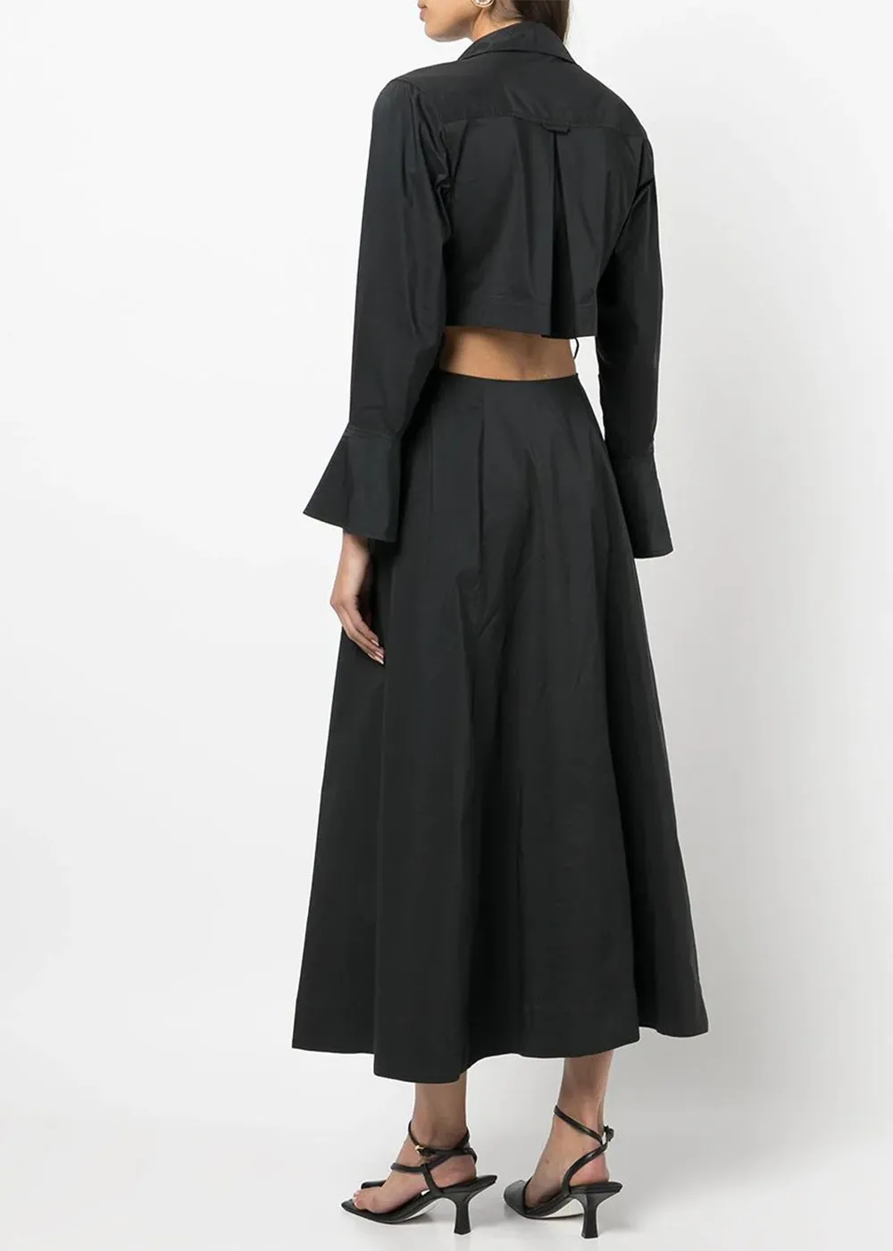 Black Alex Cut-Out Flared Dress