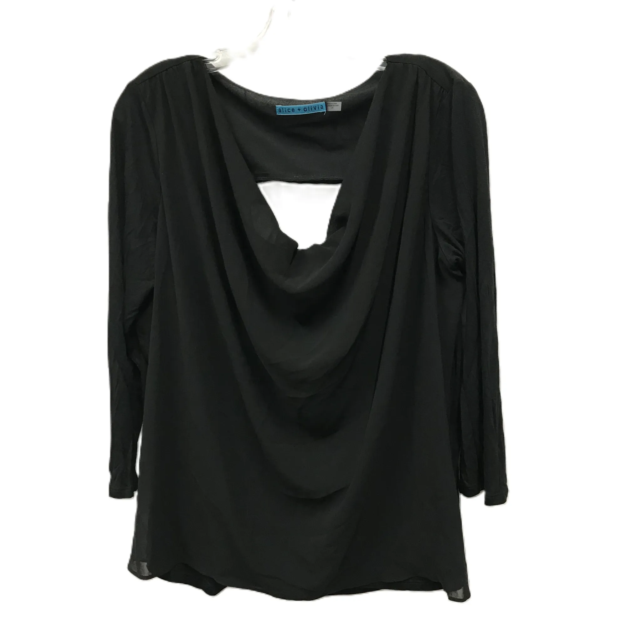 Black Top Long Sleeve By Alice   Olivia, Size: L