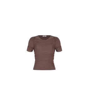 BOUNCE MESH T-SHIRT BROWN SUGAR