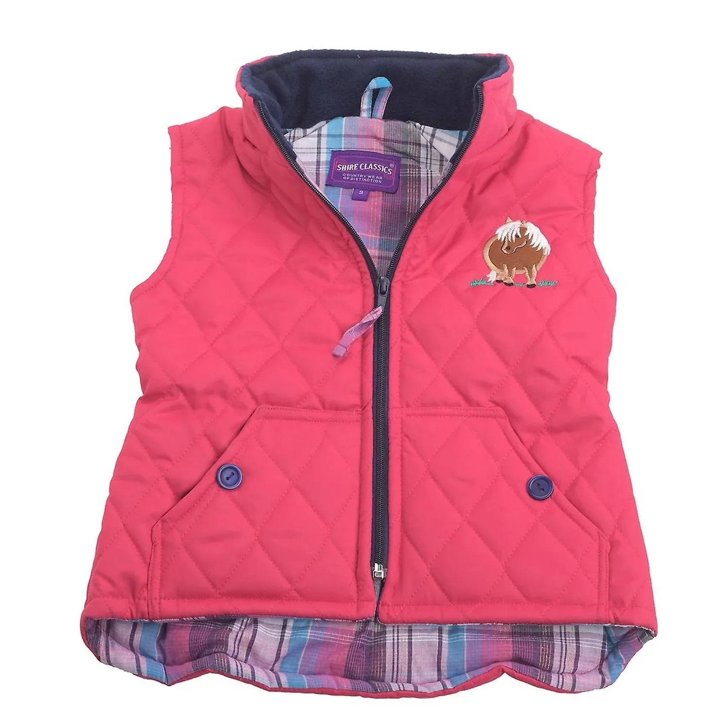 British Country Collection Three Fat Ponies Childrens Gilet