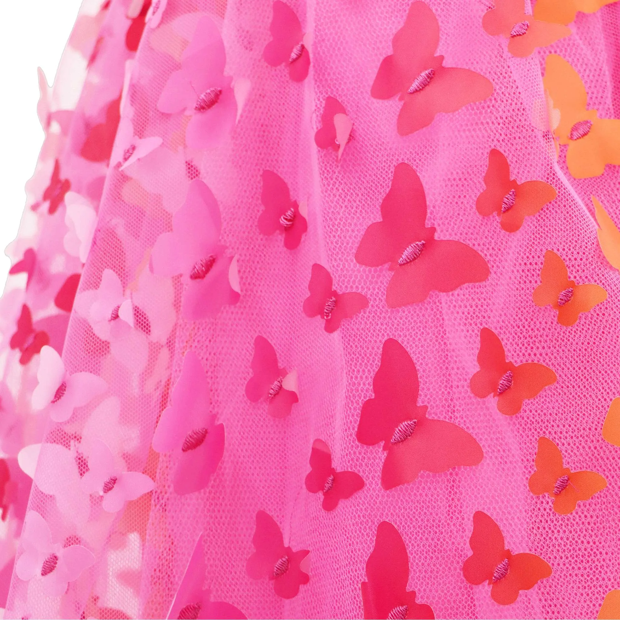 Butterfly Hot Pink & Gold Multi-layered Dress