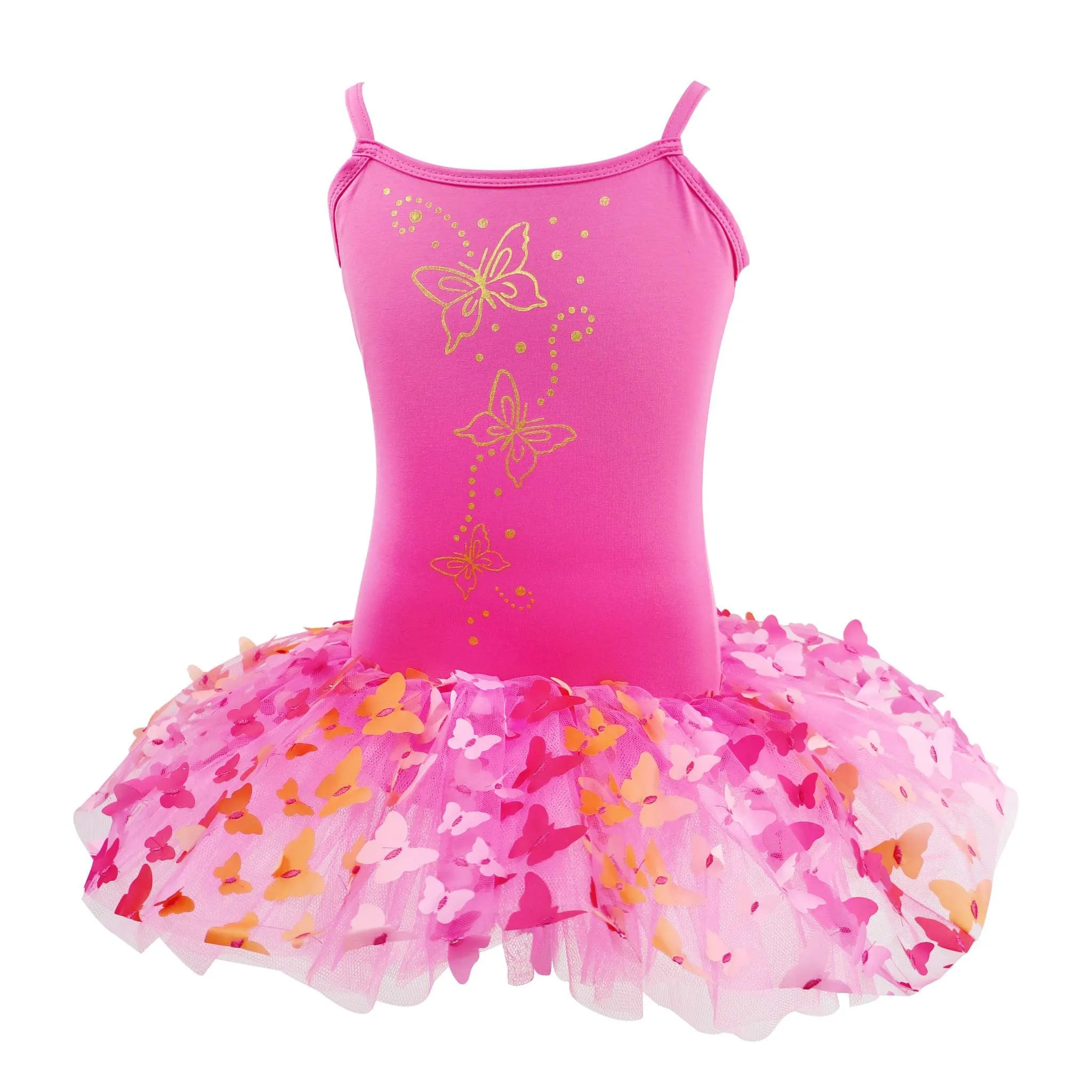 Butterfly Hot Pink & Gold Multi-layered Tutu