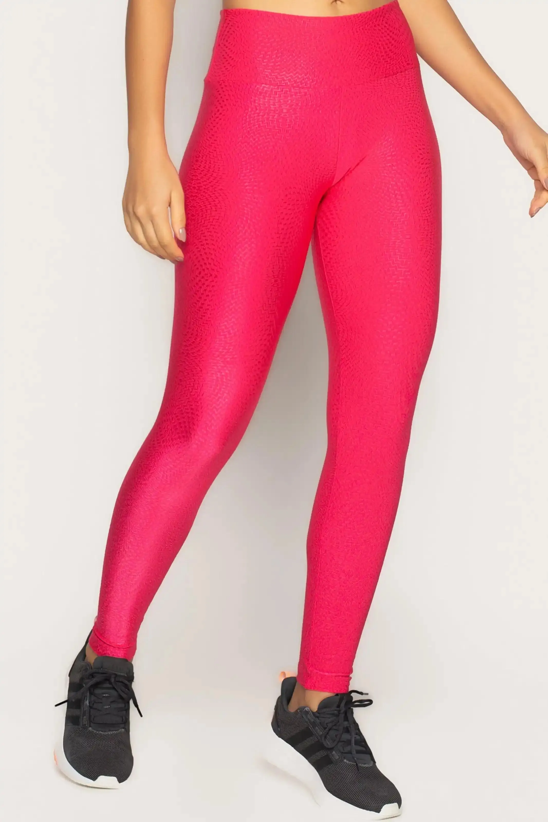 Calça Legging Texturizada Rosa