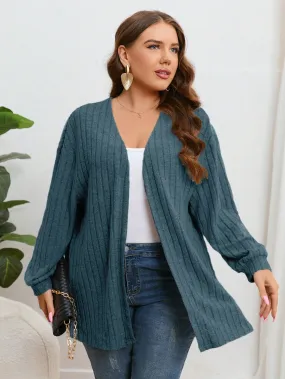 Cardigan Canelado Aberto