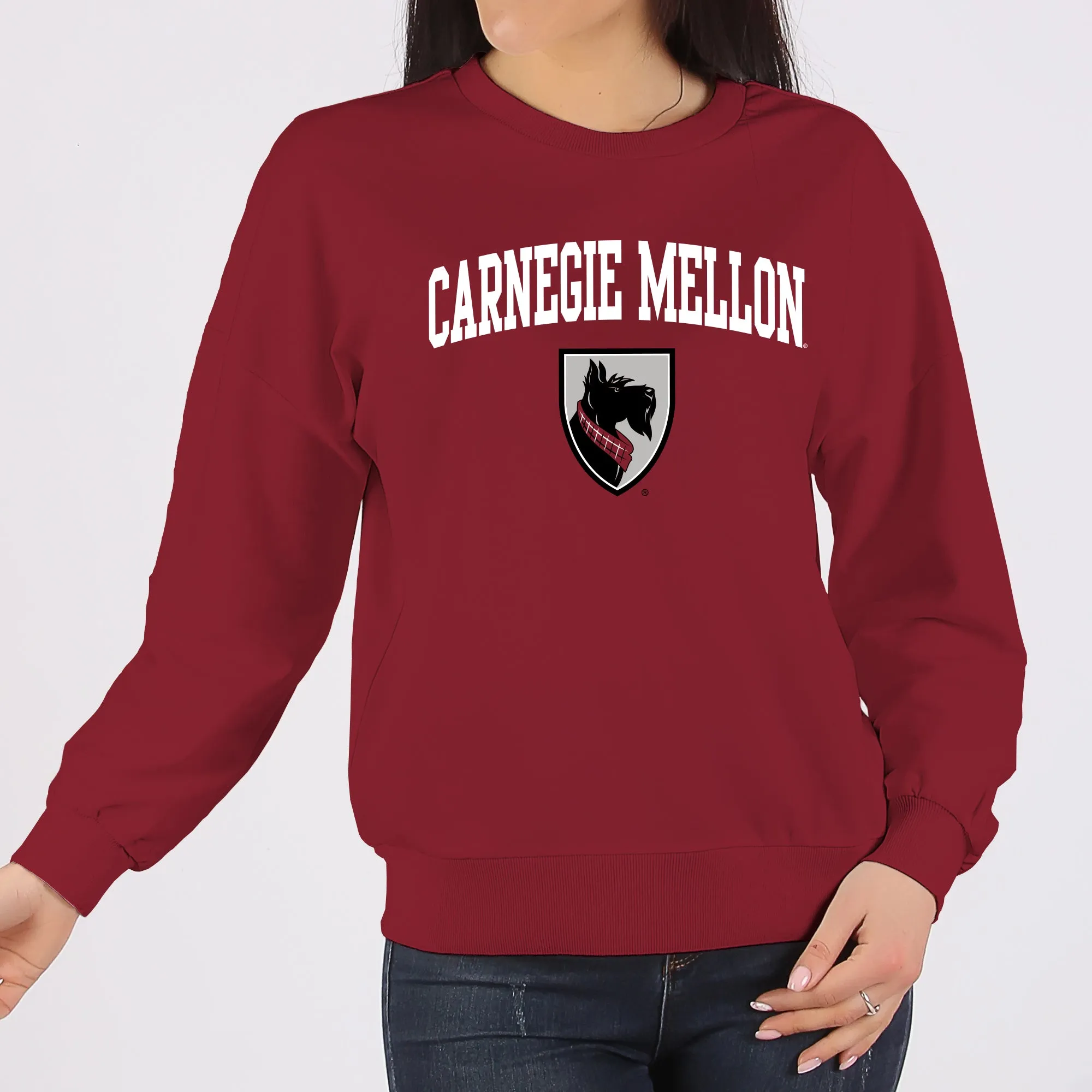 Carnegie Mellon Tartans Arch Logo Crewneck Sweatshirt - Cardinal