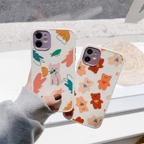 Cartoon Print Silicone Case with Camera Protection