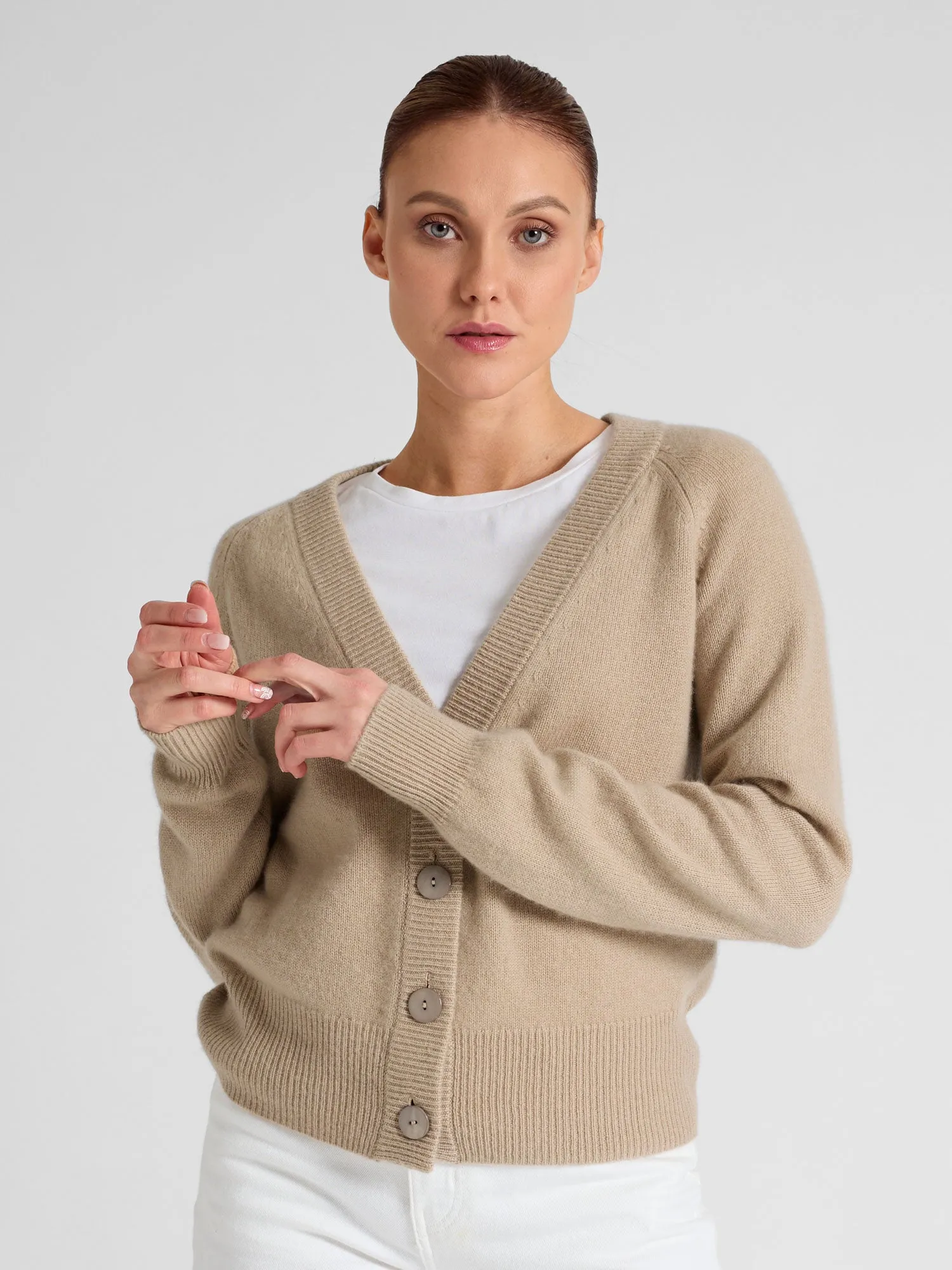 Cashmere cardigan "Eir" - sand