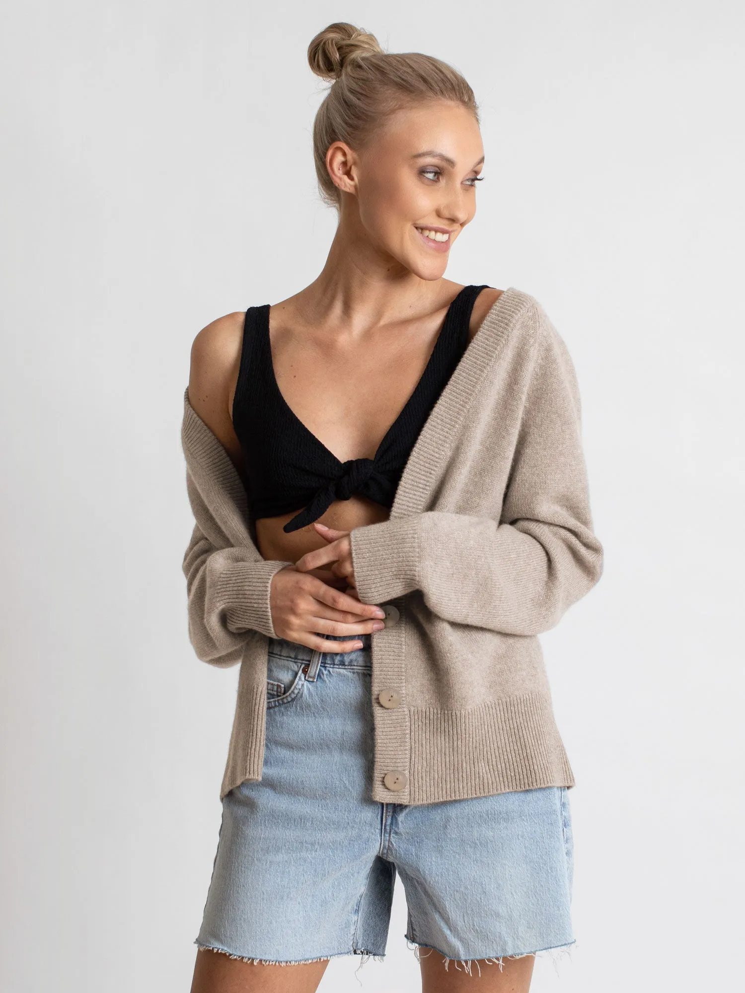 Cashmere cardigan "Eir" - toast