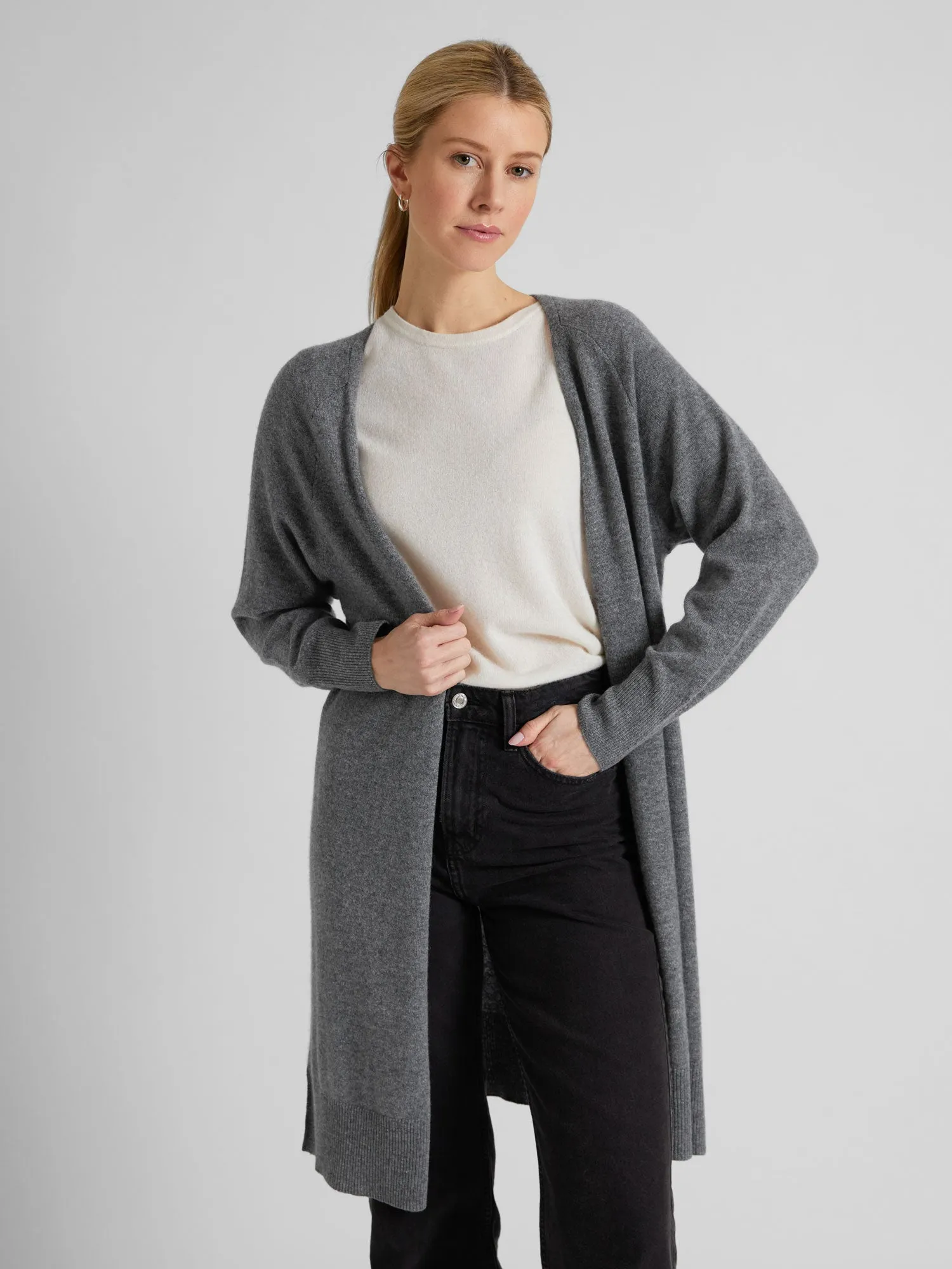 Cashmere cardigan "Linnea" - Dark grey