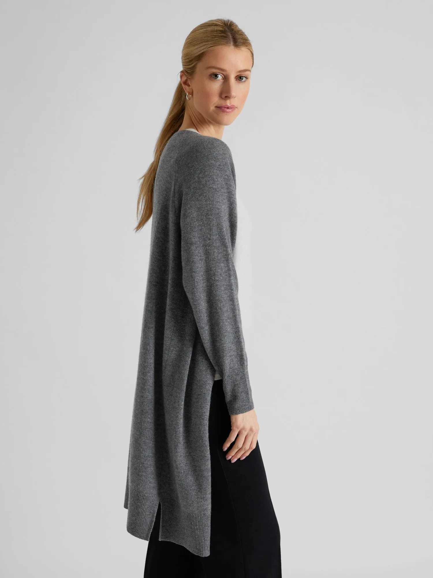 Cashmere cardigan "Linnea" - Dark grey