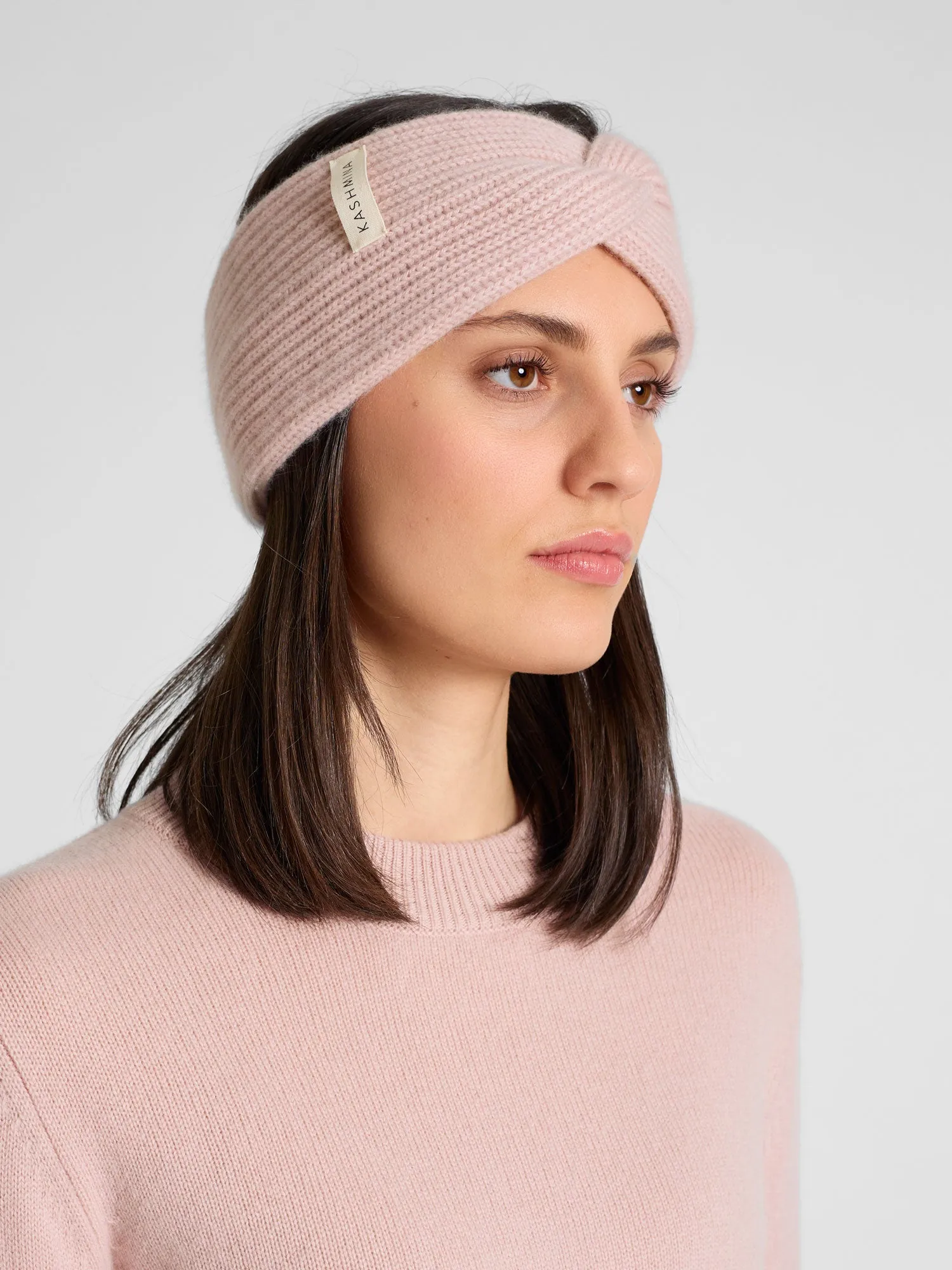 Cashmere head band "Freya" - rose glow