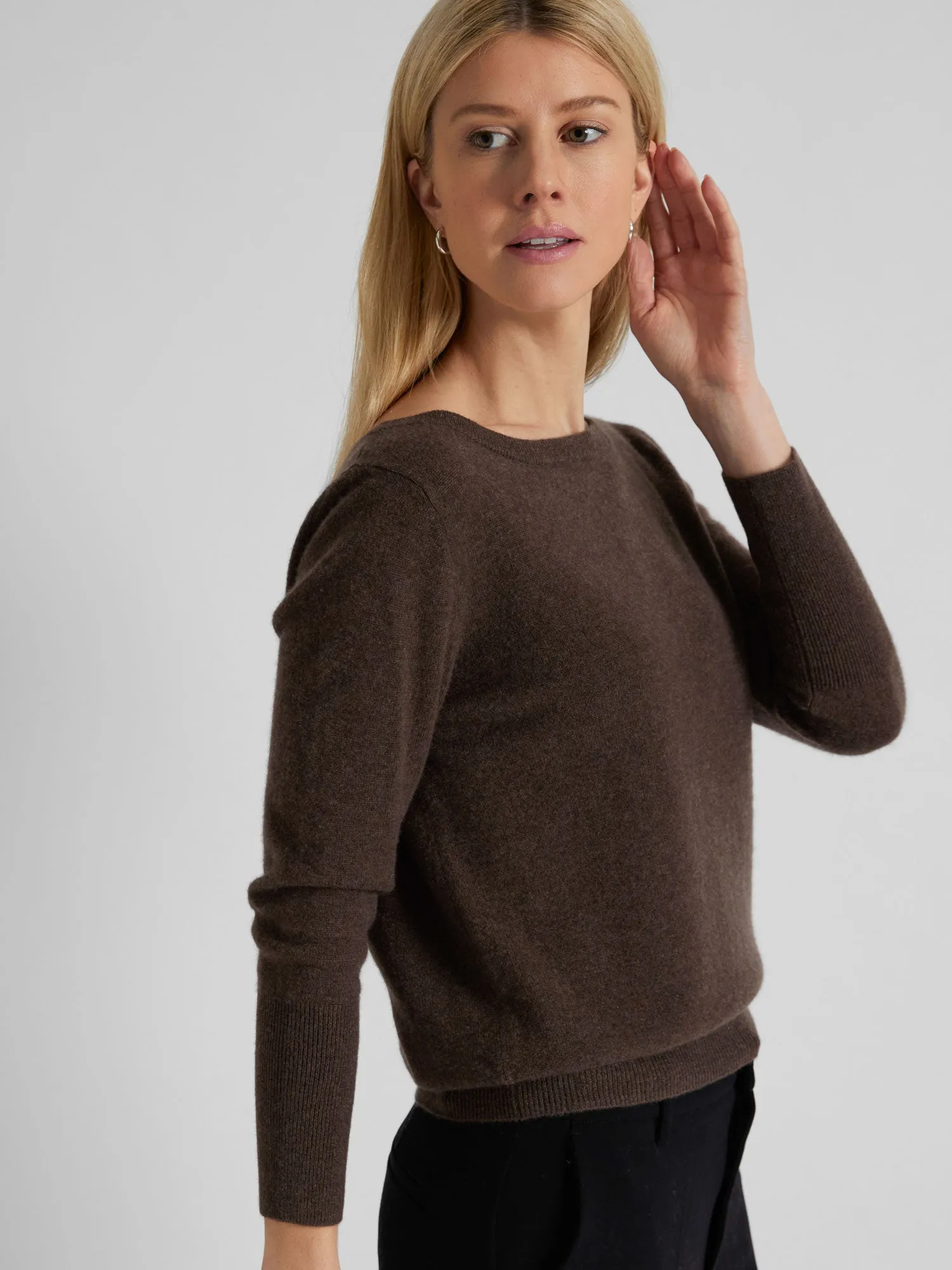 Cashmere sweater "Asta" - dark brown