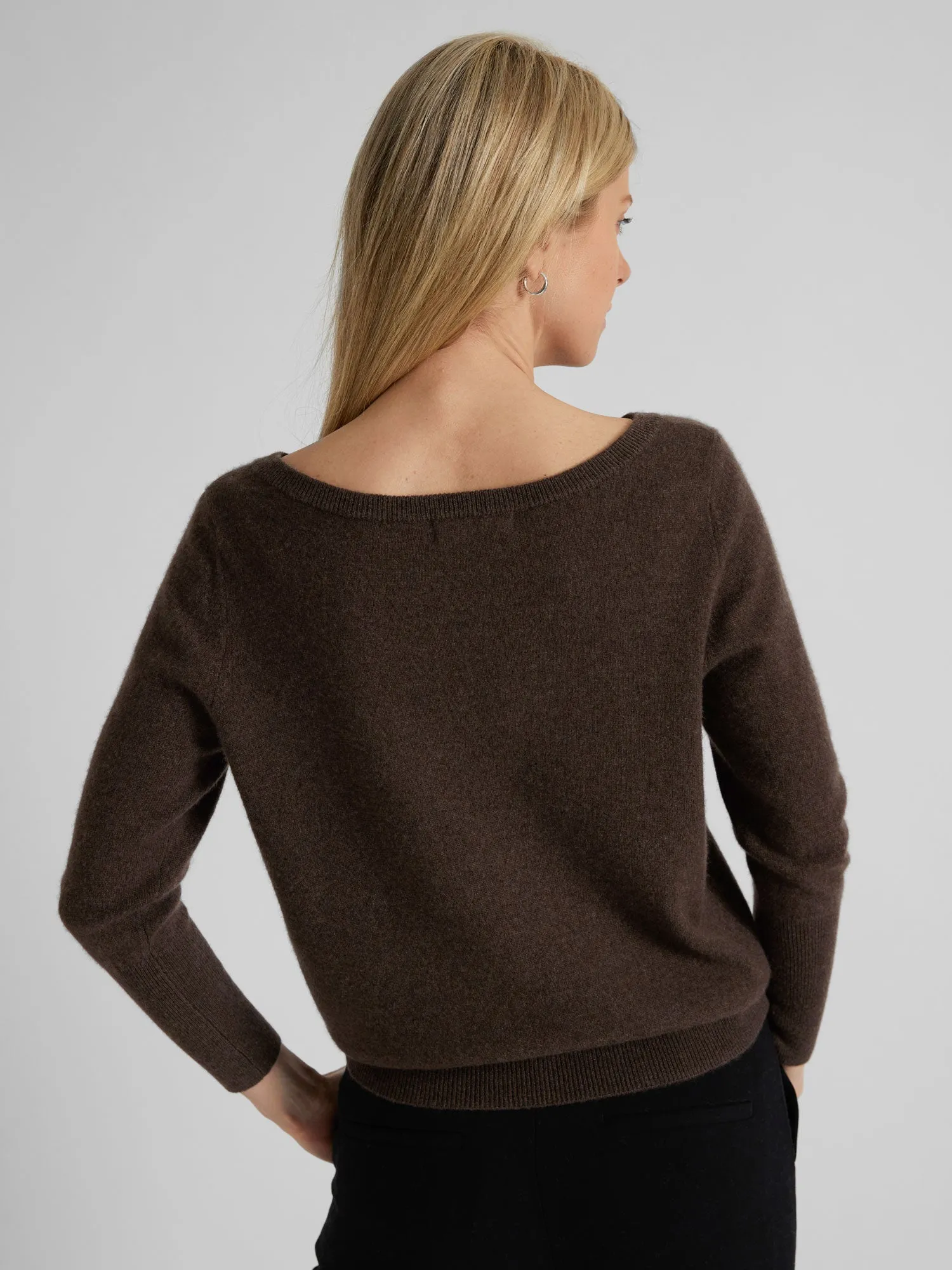 Cashmere sweater "Asta" - dark brown