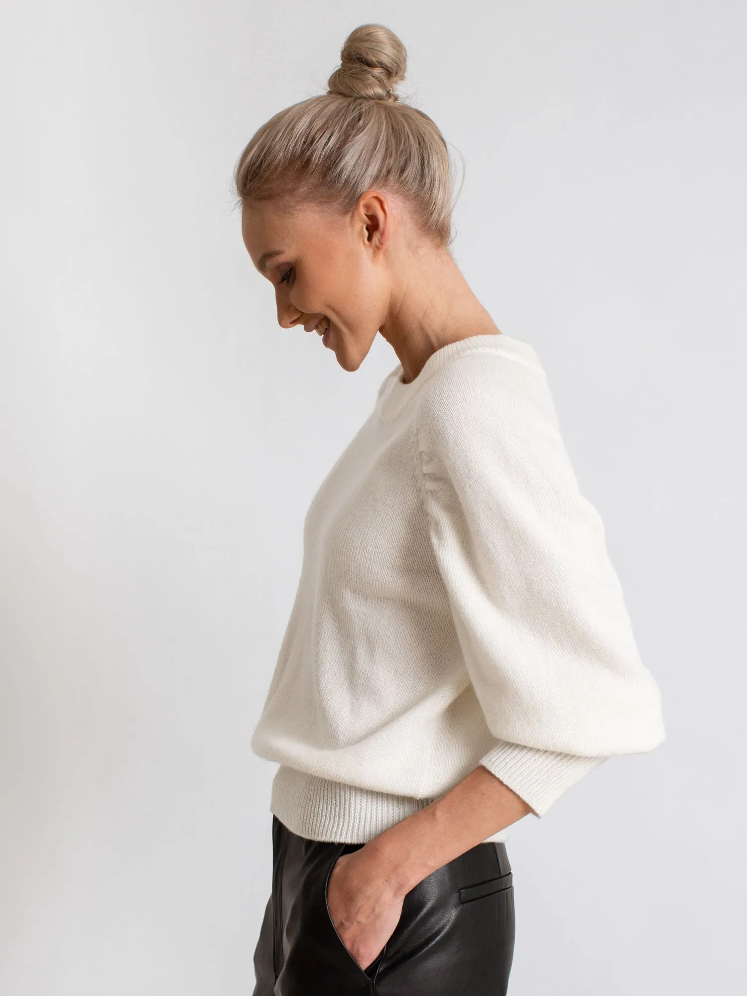 Cashmere sweater  "Aurora" - white