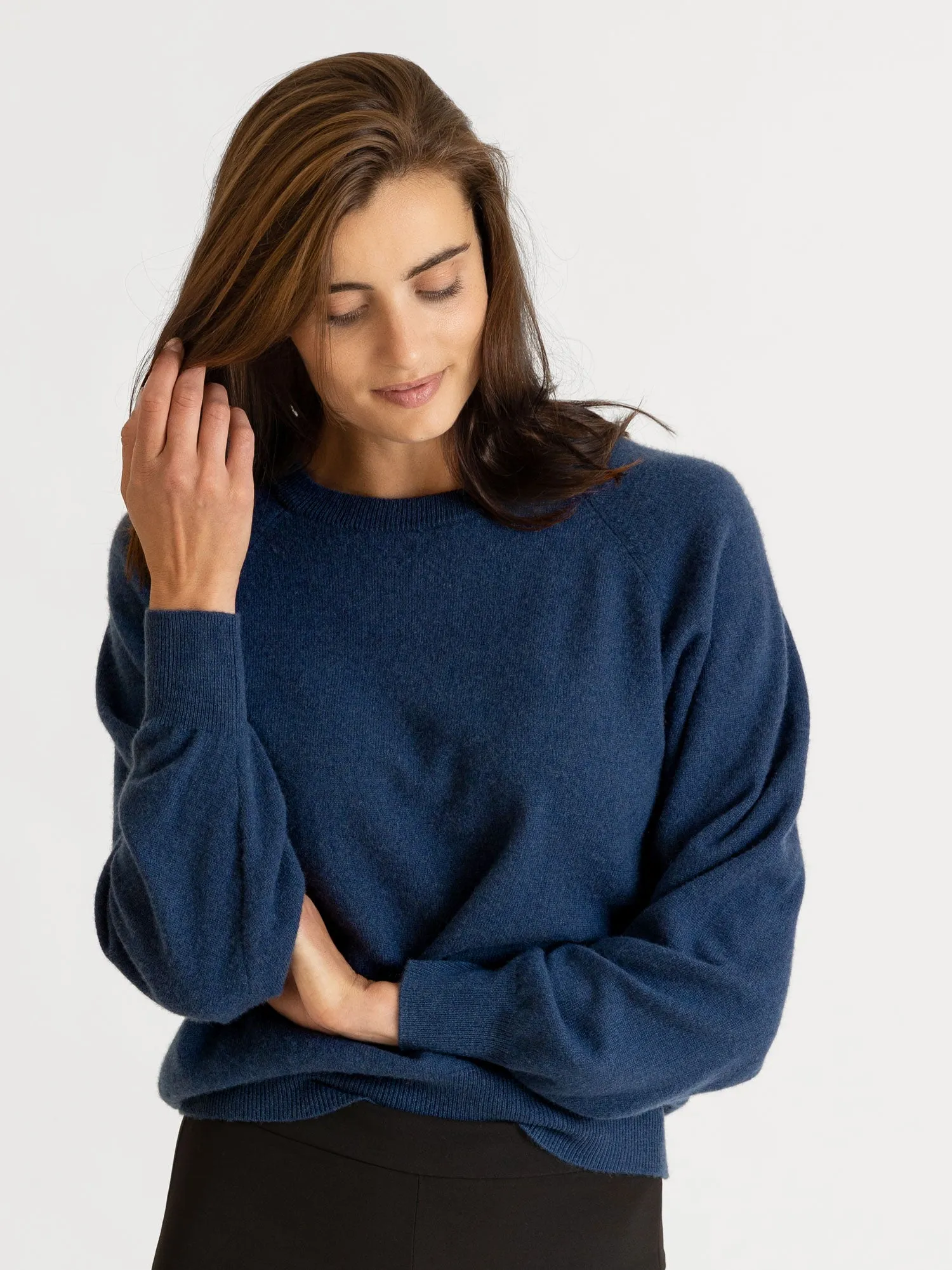 Cashmere sweater "Embla" - mountain blue